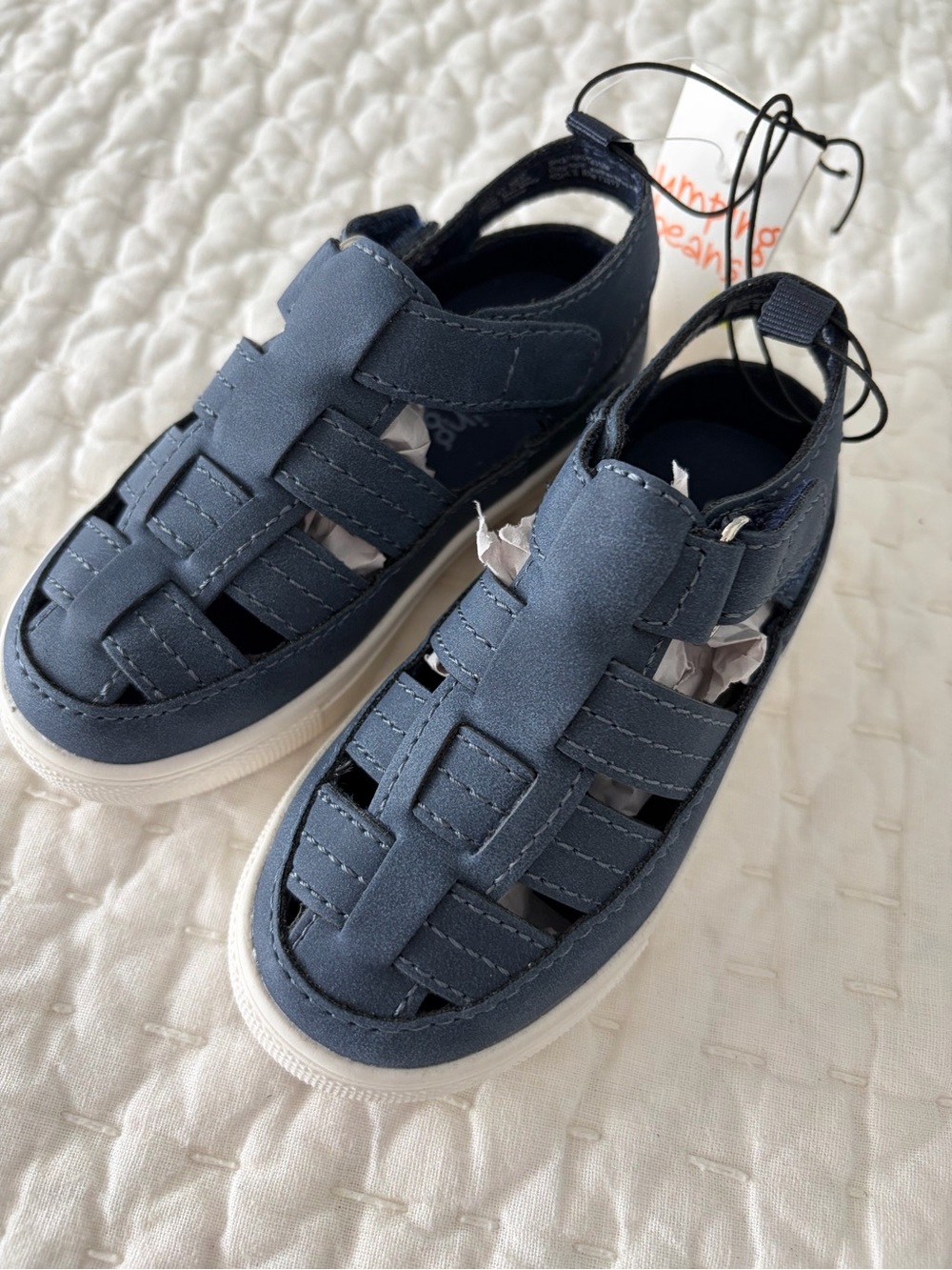 NWT Jumping Beans Navy Fisherman Sandal Sneaker Size 6T